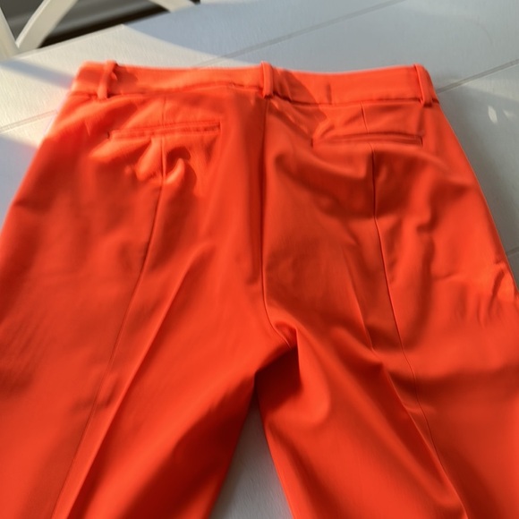 🪲 RARE J. Crew Vibrant Orange Straight Leg Pants 8 Italian Stretch Wool​ - Picture 4 of 4